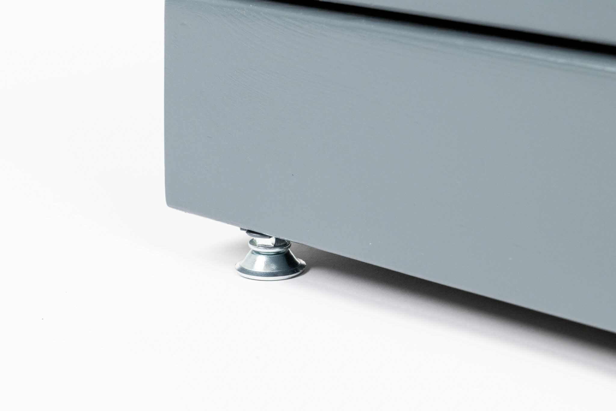 Madal hall puidust lillekast S metalljalgadel