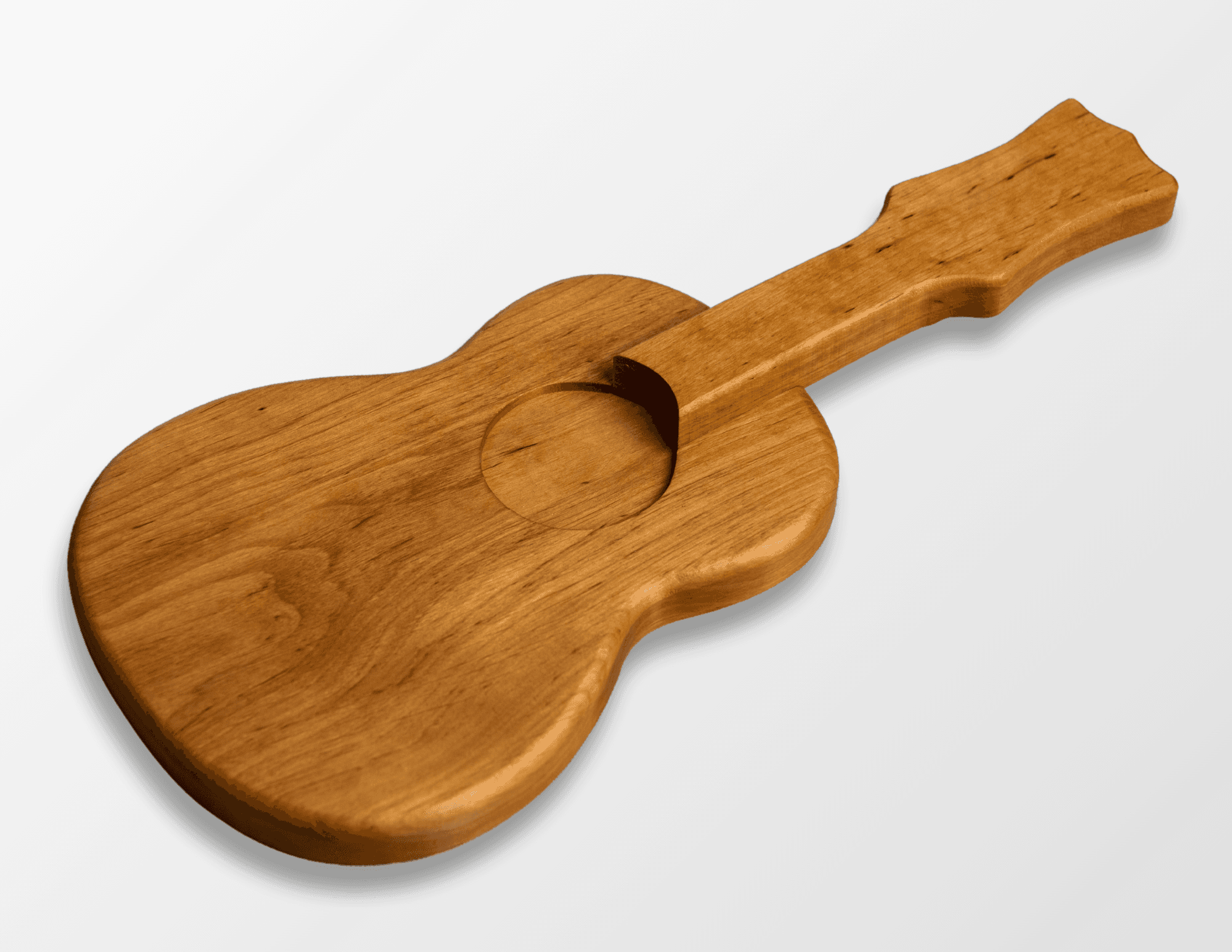 Suur kitarrikujuline lepapuust serveerimisalus (L), viimistletud Rubio Monocoat õliga