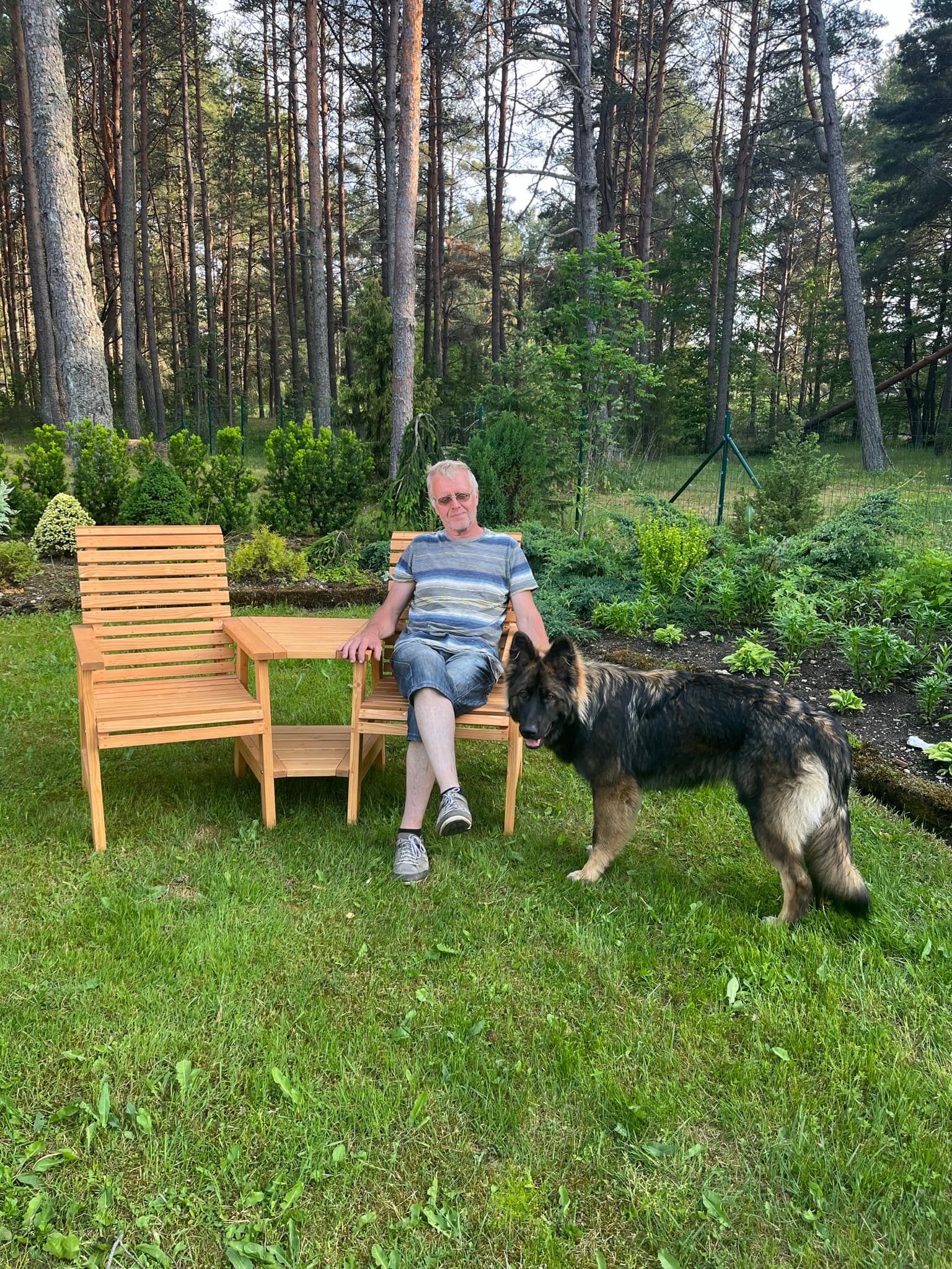 Puidust Aiapink vahelauaga TEELE DUO (pruun)