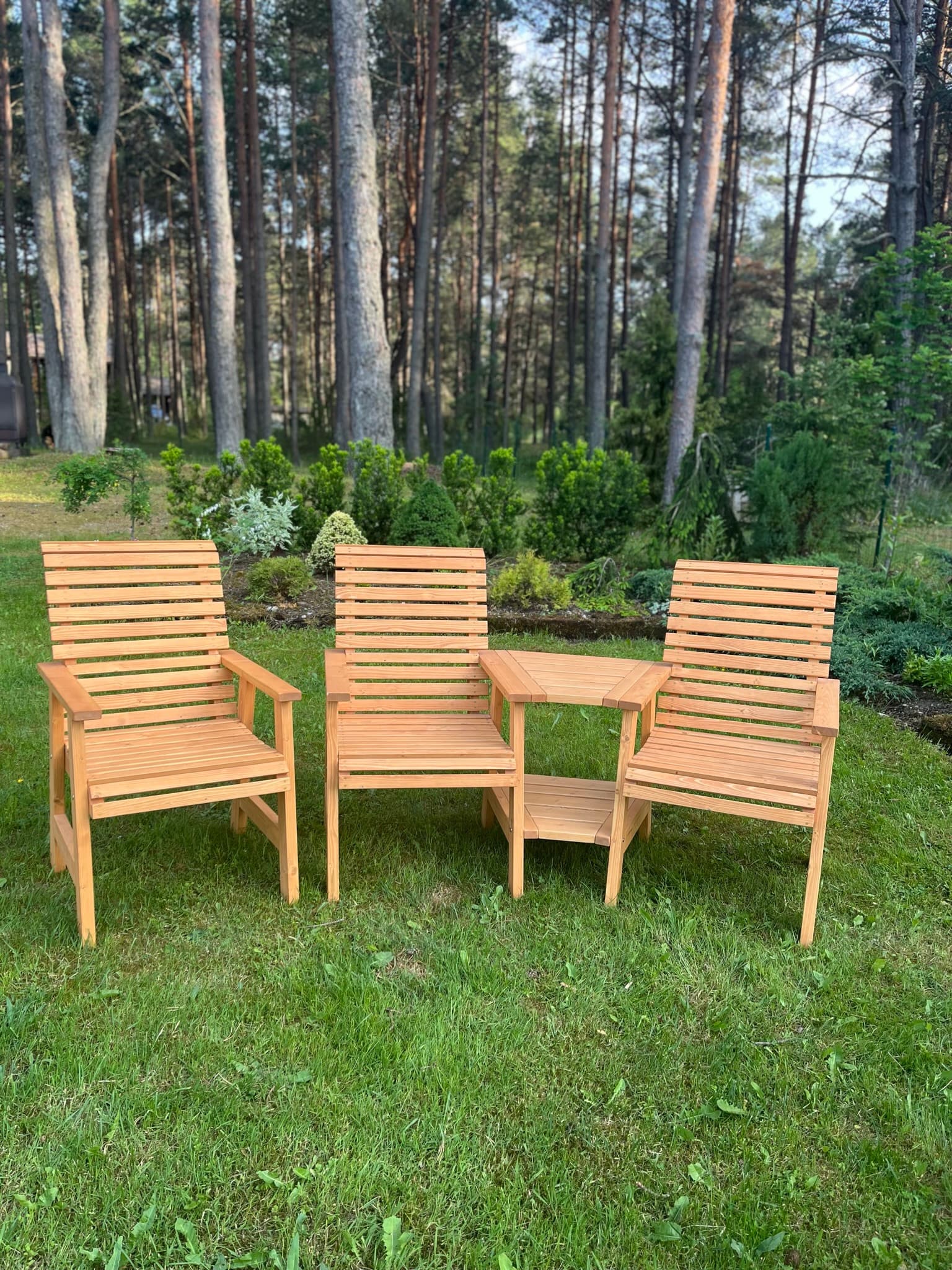 Puidust Aiapink vahelauaga TEELE DUO (pruun)